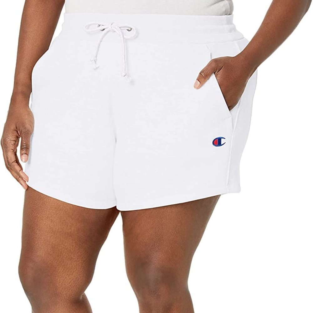 NEW Champion Women's Plus Size 5" Reverse Weave White Shorts sz: 2X
